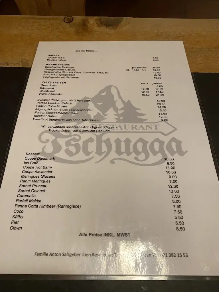 Menu_Tschugga in Parpan_Parpan_image_1
