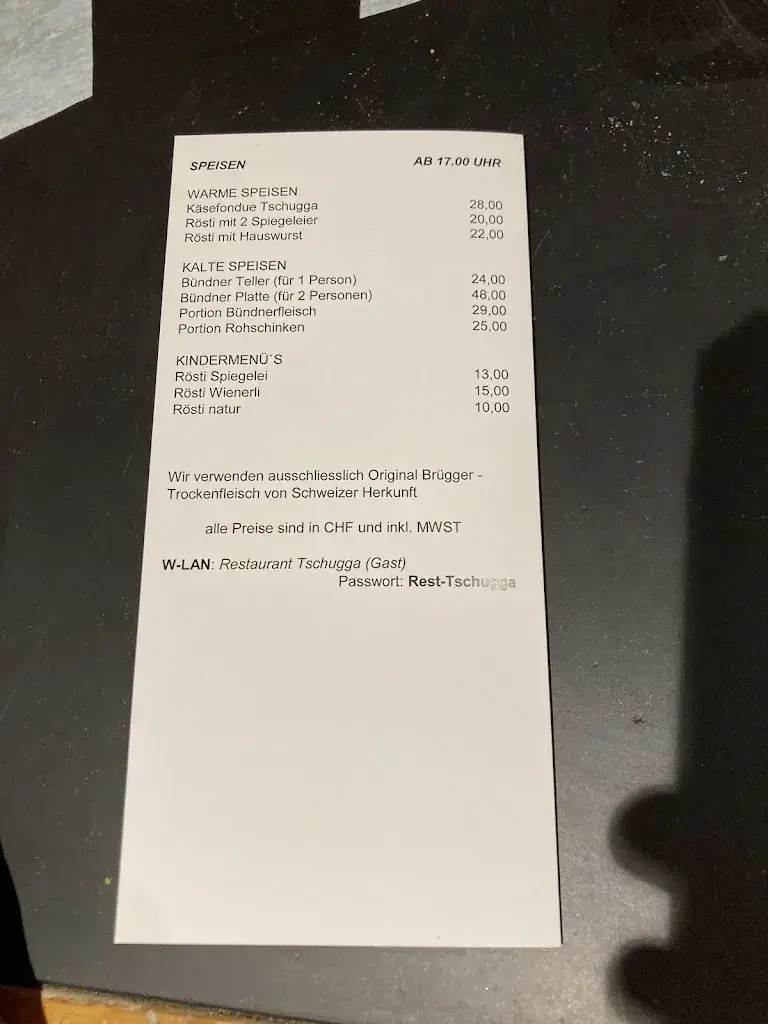 Menu_Tschugga in Parpan_Parpan_image_2