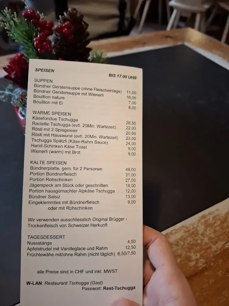 Menu_Tschugga in Parpan_Parpan_image_3