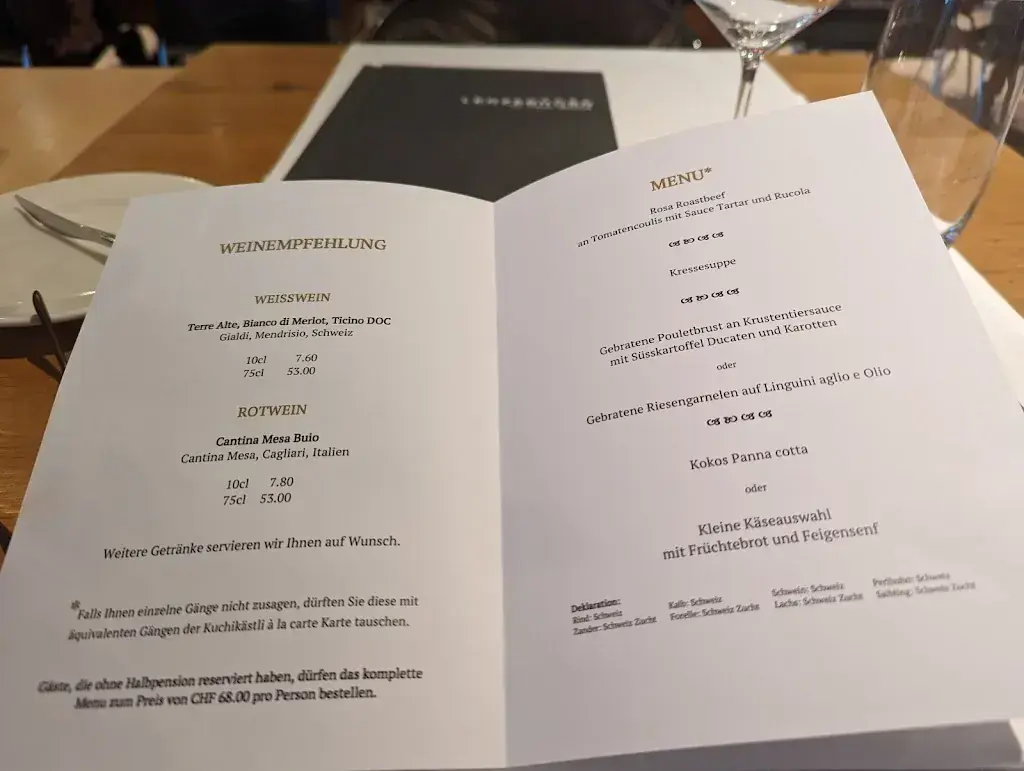 Menu_Restaurant Kuchikästli_Lenzerheide_image_1