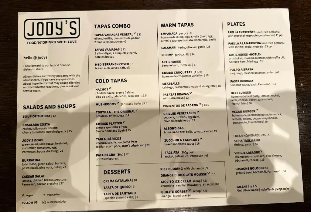 Menu_JODY'S Restaurant & Bar_Davos Platz_image_2