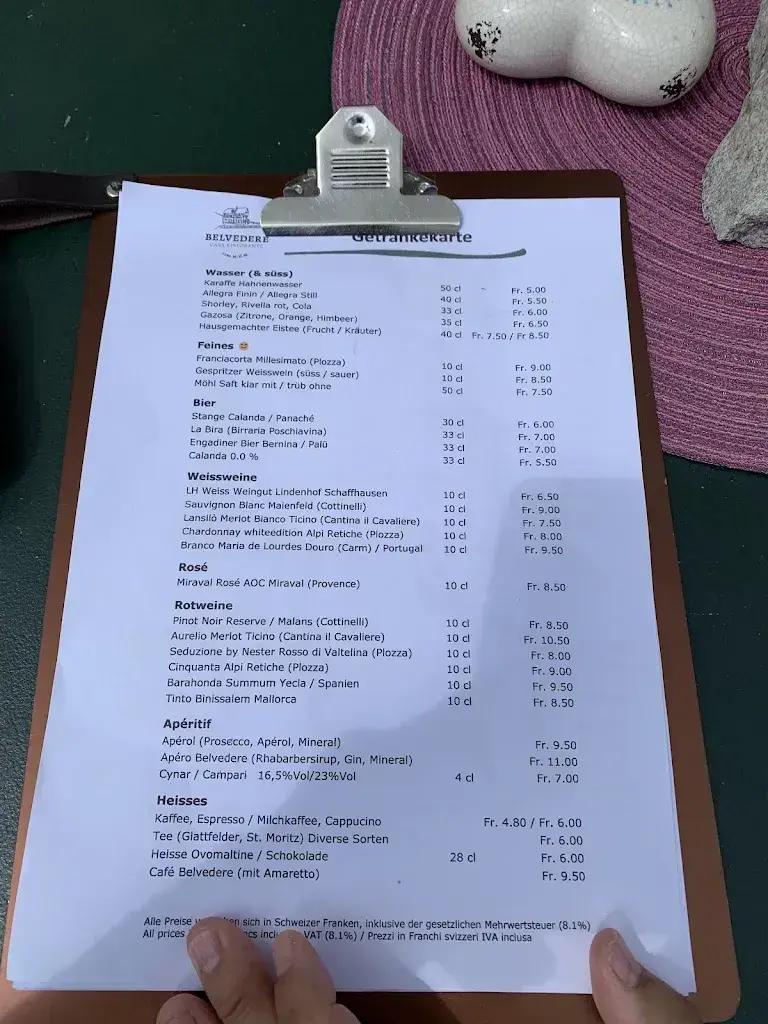 Menu_Casa Ristorante Belvedere_Alp Grüm_image_1