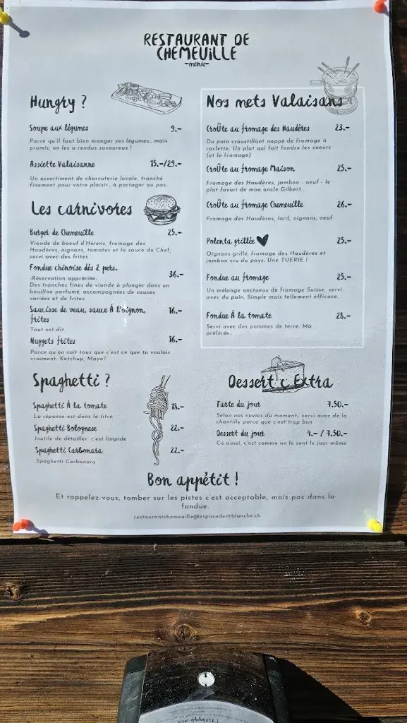 Menu_Restaurant La Remointze_Evolène_imagen_1