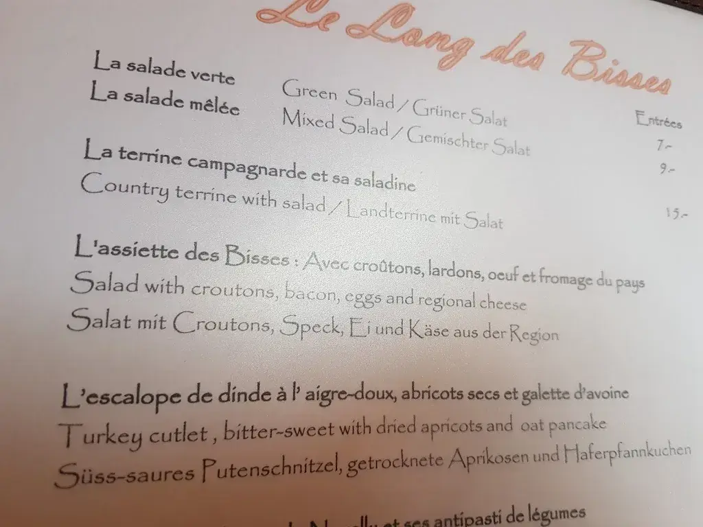 Menu_Auberge Les Bisses_Nendaz_image_2