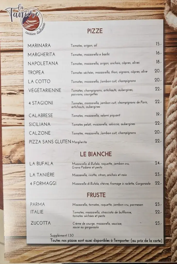 Menu_Café Restaurant La Tanière_Veysonnaz_immagine_1