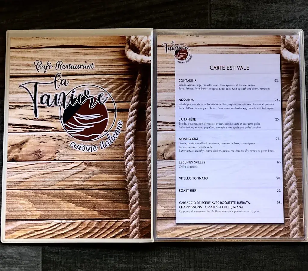 Menu_Café Restaurant La Tanière_Veysonnaz_immagine_3