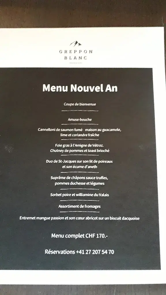 Menu_Restaurant Le Greppon Blanc_Veysonnaz_image_1