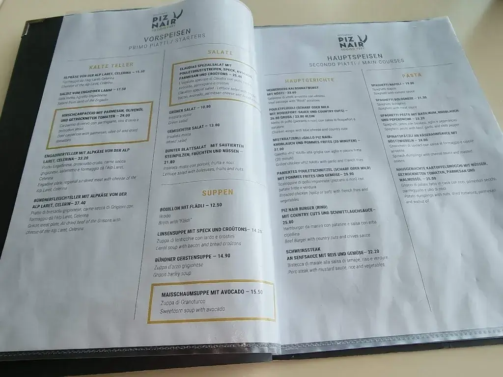 Menu_Restaurant Piz Nair 10'000 feet_St Moritz_image_1