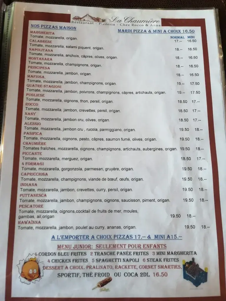 Menu_Restaurant La Chaumière_La Tour-de-Peilz_image_3