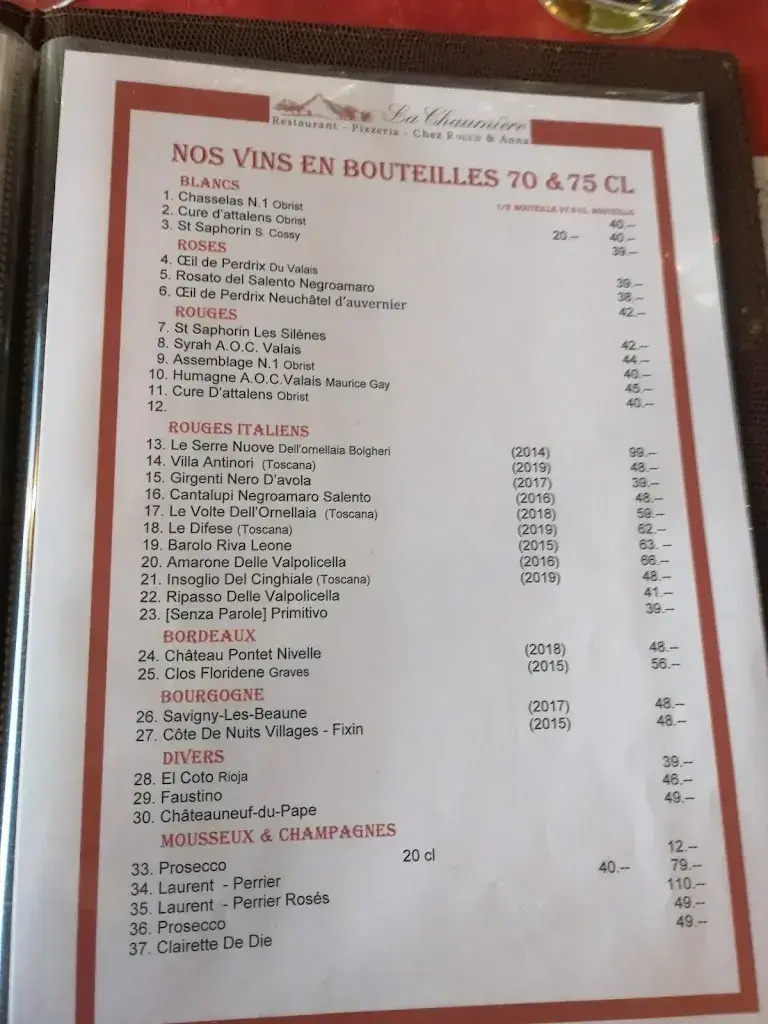 Menu_Restaurant La Chaumière_La Tour-de-Peilz_image_4