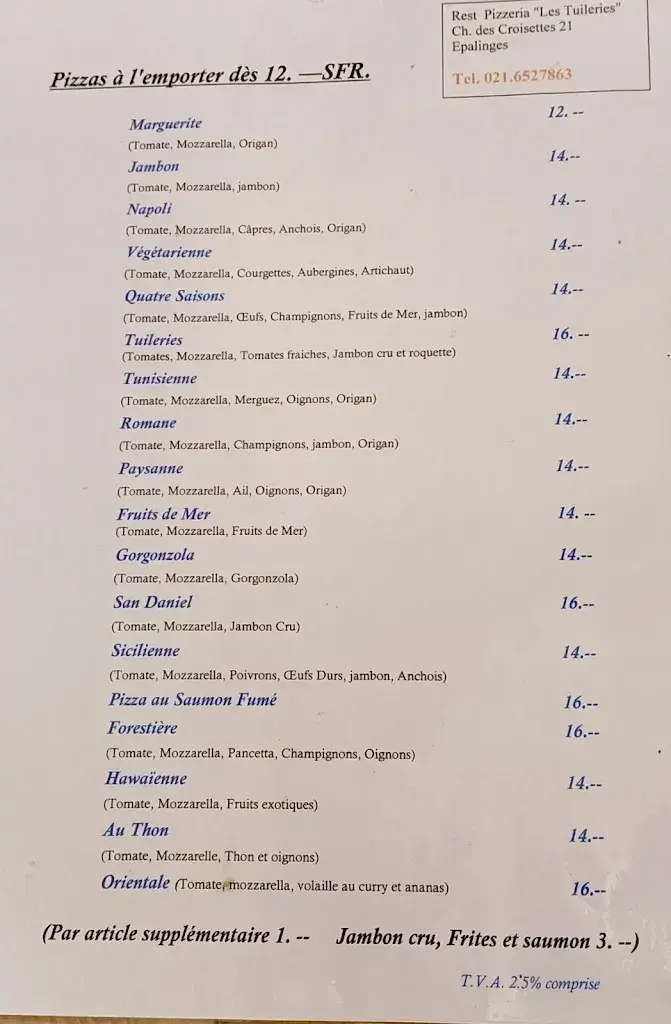 Menu_Restaurant des Tuileries_Epalinges_image_1