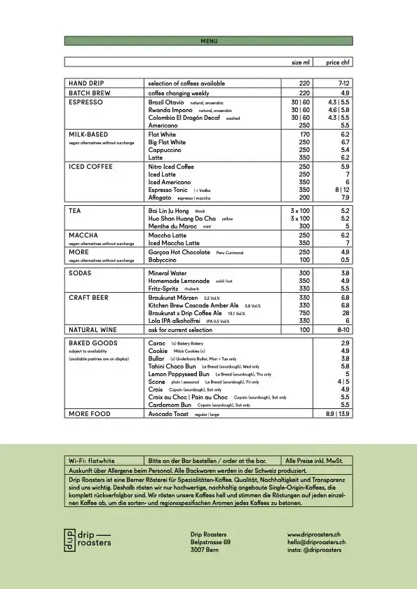 Menu_Drip Roasters Café_Bern_image_1