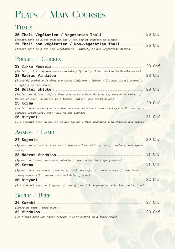 Menu_Le Darshana Restaurant (Halal Meat)_Genève_imagen_3