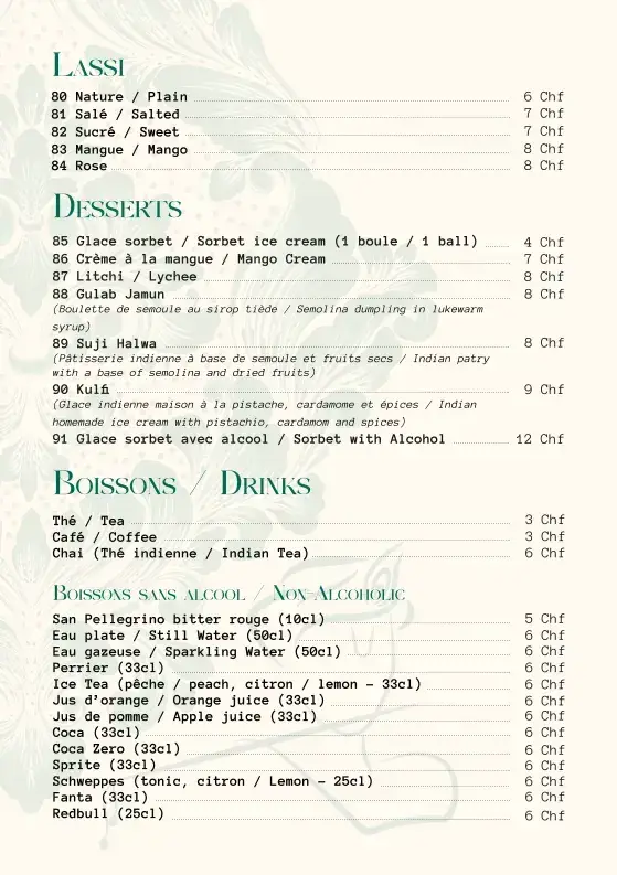 Menu_Le Darshana Restaurant (Halal Meat)_Genève_imagen_4