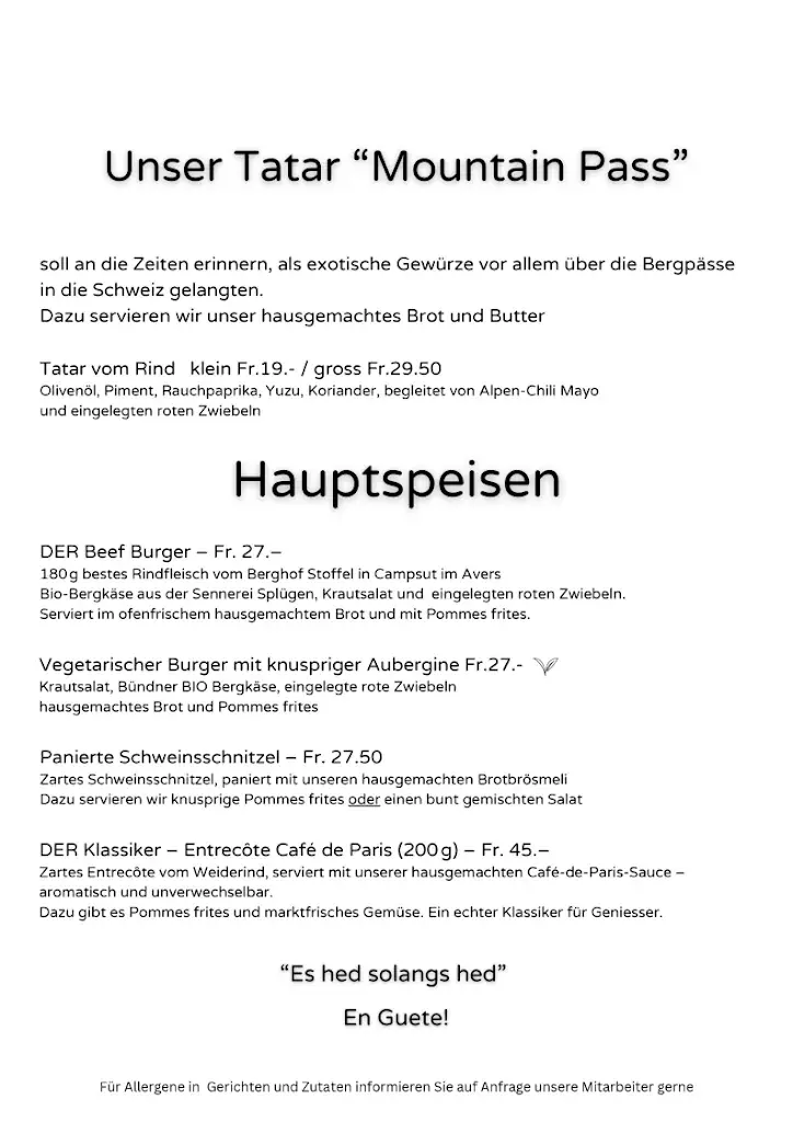 Gasthaus Alpenrose Innerferrera Restaurant in Innerferrera