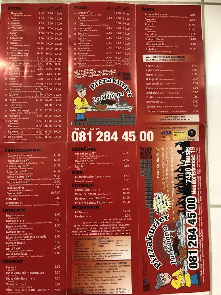 Pizzakurier La Mamma Thusis ristorante a Thusis