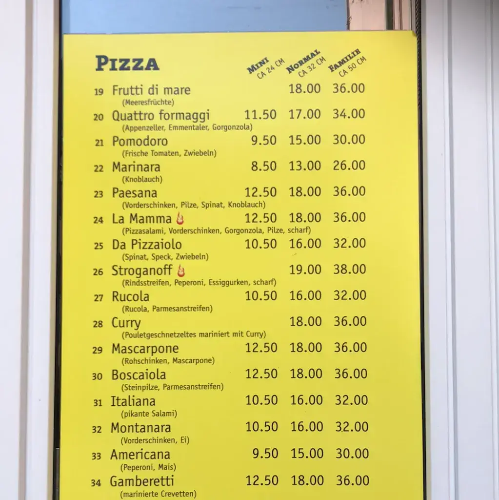 Menu_Pizzakurier La Mamma Thusis_Thusis_immagine_3