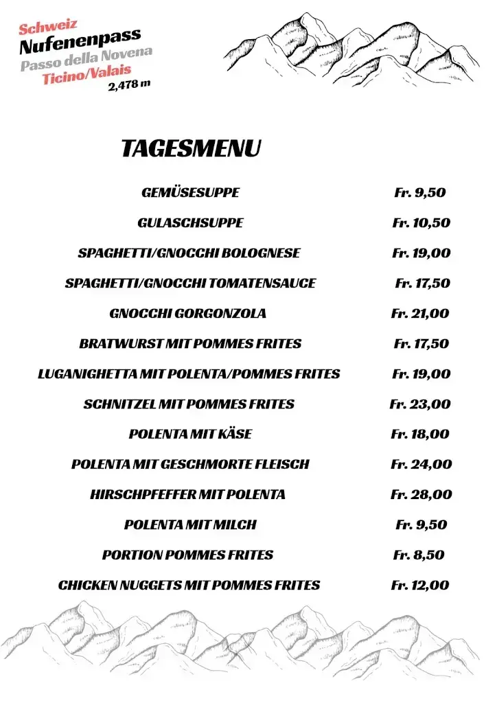 Ristorante Nufenenpass restaurant in Obergoms VS