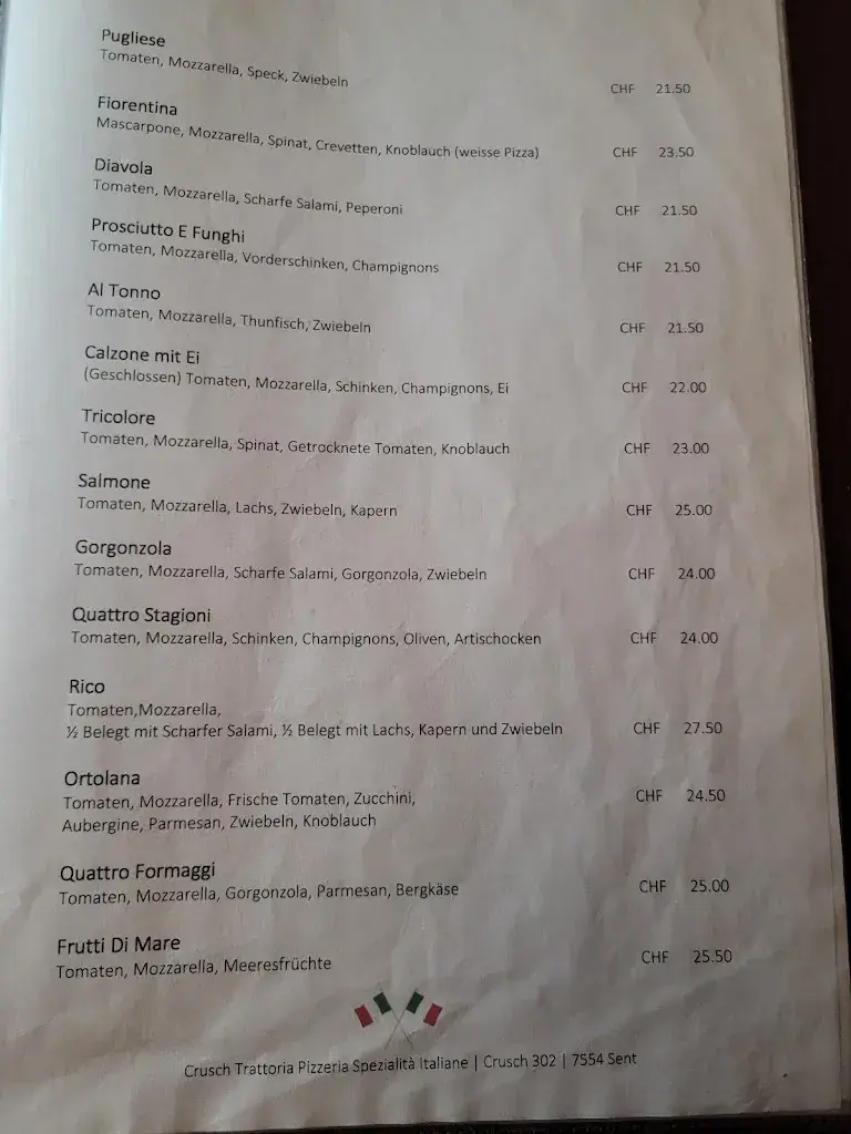 CRUSCH Trattoria, Pizzeria, Specialità Italiane GmbH restaurante en Sent