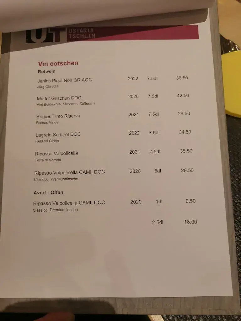 Menu_Ustaria Tschlin_Tschlin_image_1