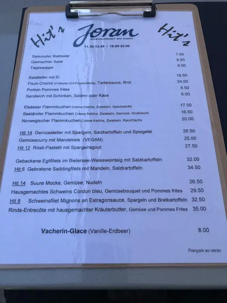 Menu_Restaurant Joran du Port_Biel_image_2