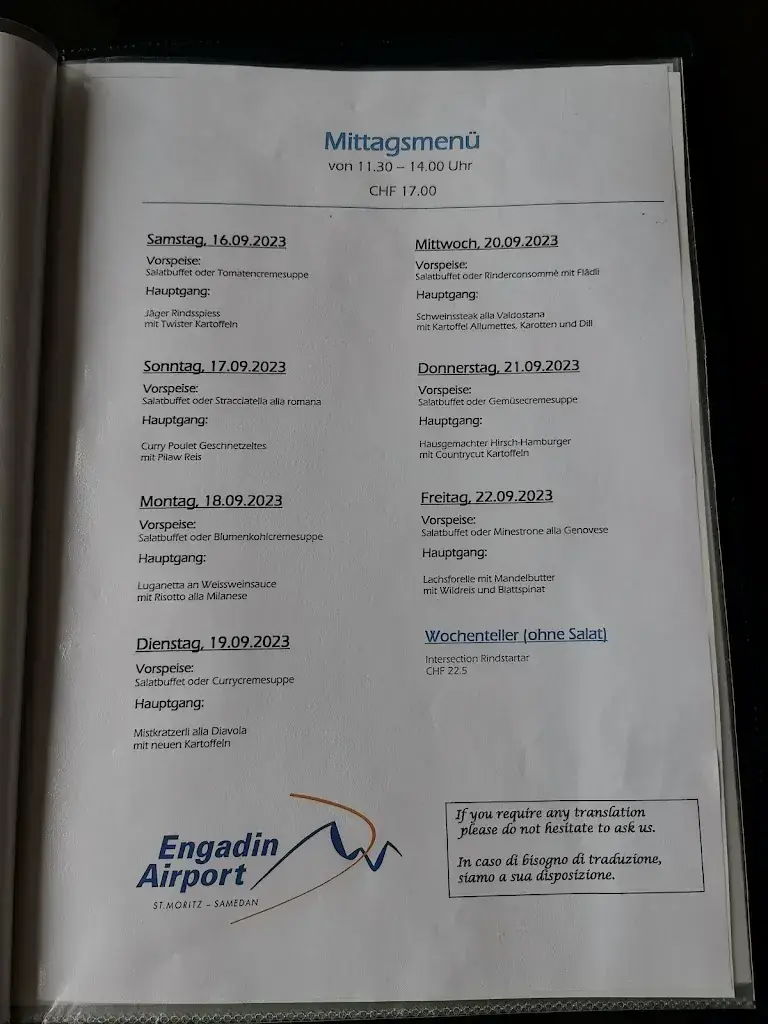 Restaurant Flugplatz 'Intersection' restaurant à Samedan