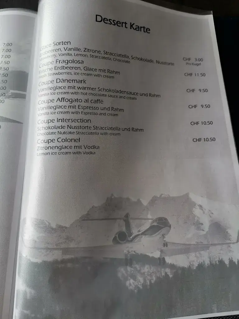 Menu_Restaurant Flugplatz 'Intersection'_Samedan_immagine_3