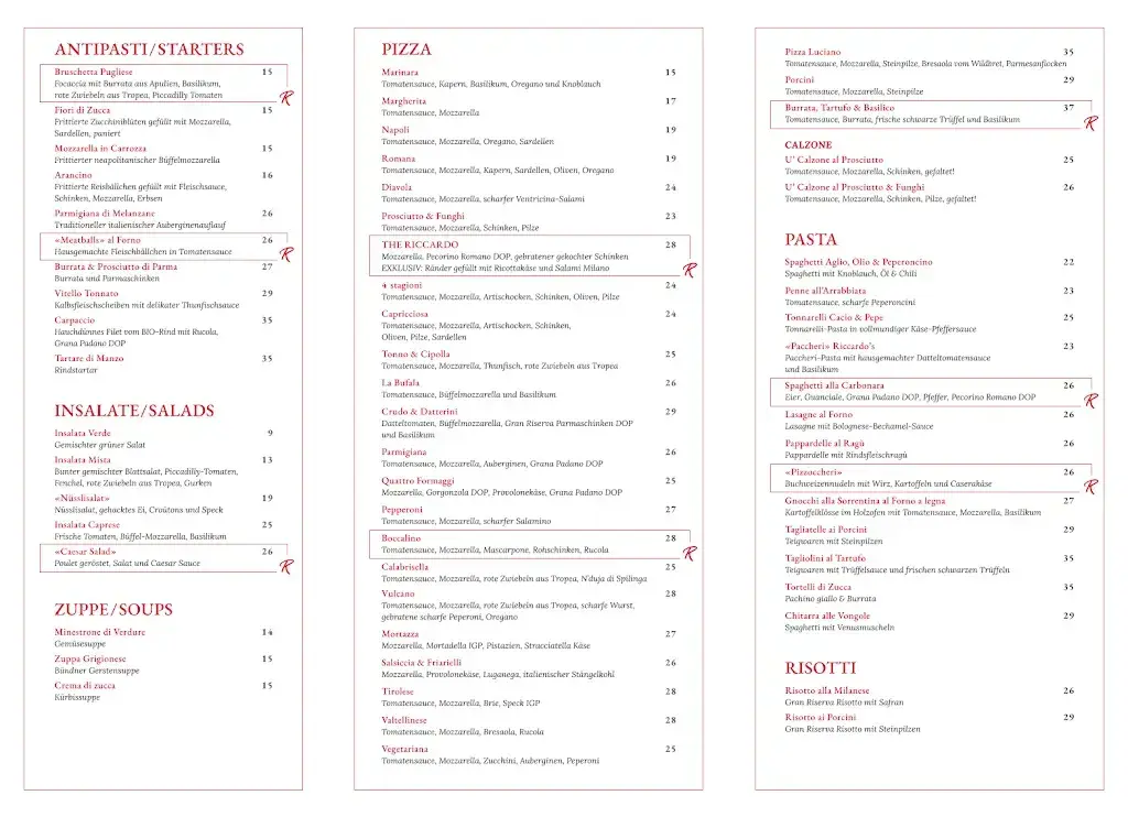 Menu_Pizzeria Ristorante Riccardo’s Sils_Sils-Segl Maria_image_1