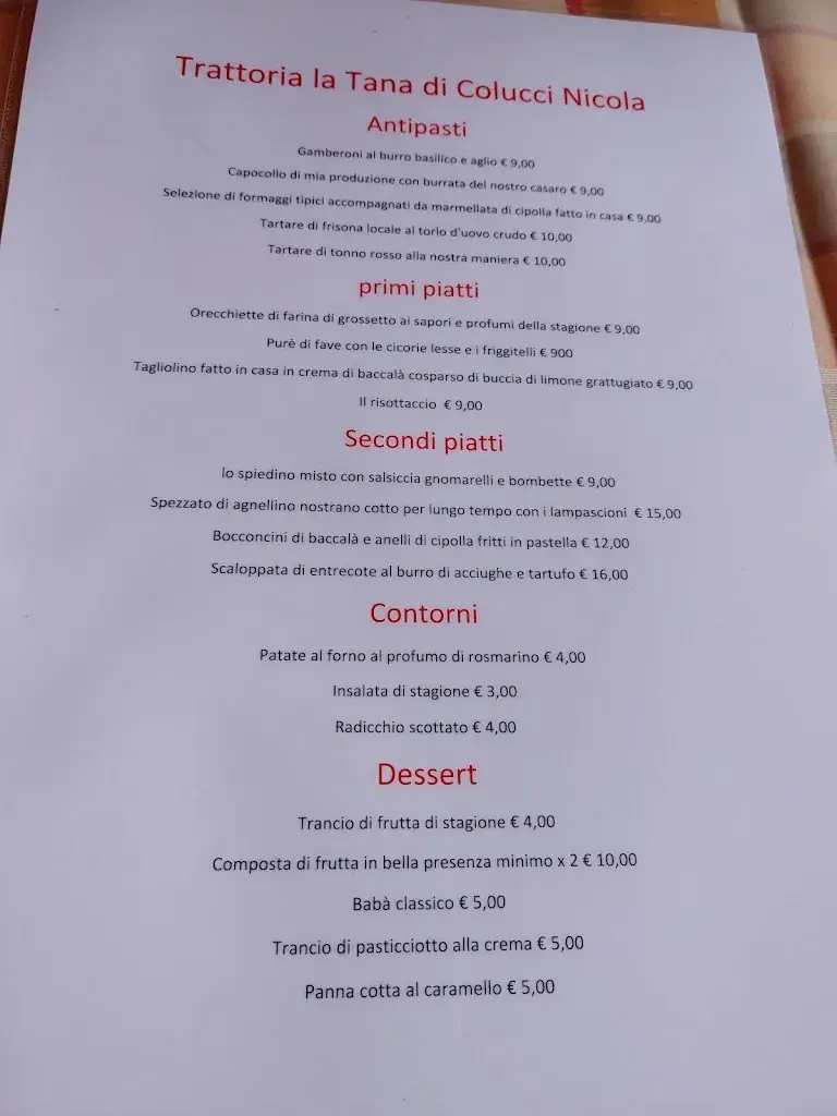 Menu_La Tana_Italy_image_3