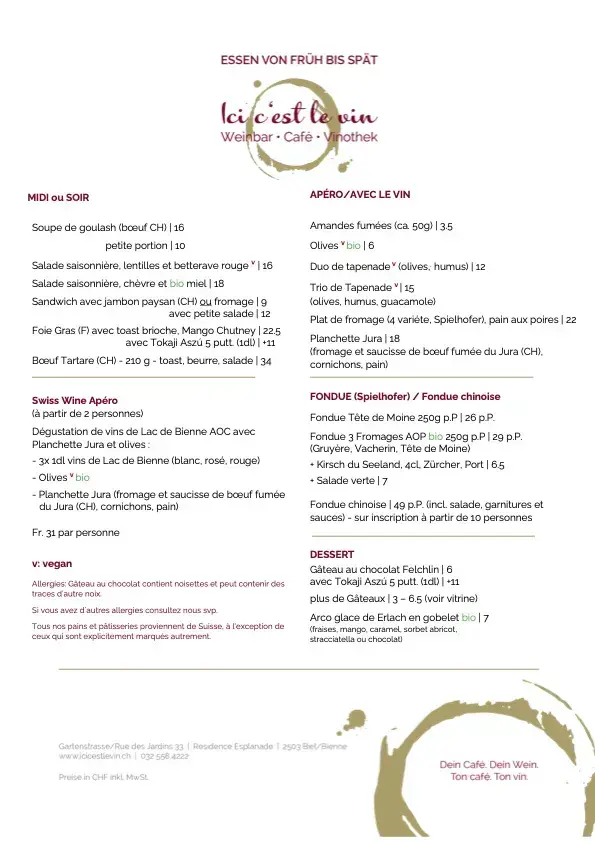 Ici c'est le vin - Weinbar • Bistro • Vinothek_Biel_menu_image_1