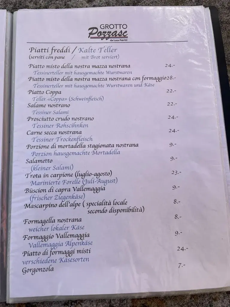 Grotto Pozzasc ristorante a Peccia