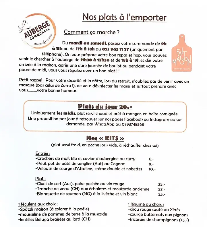 Auberge Communale de St-Légier restaurant in Saint-Légier-La Chiésaz