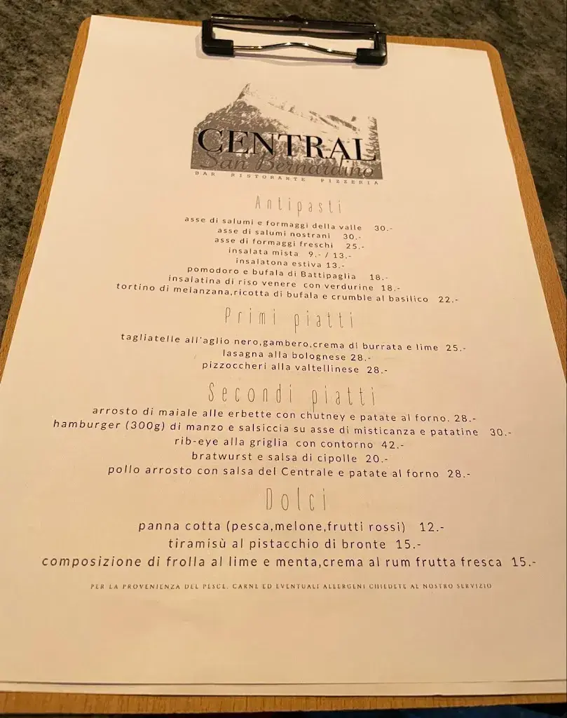 Menu_Ristorante Central San Bernardino_San Bernardino_image_1