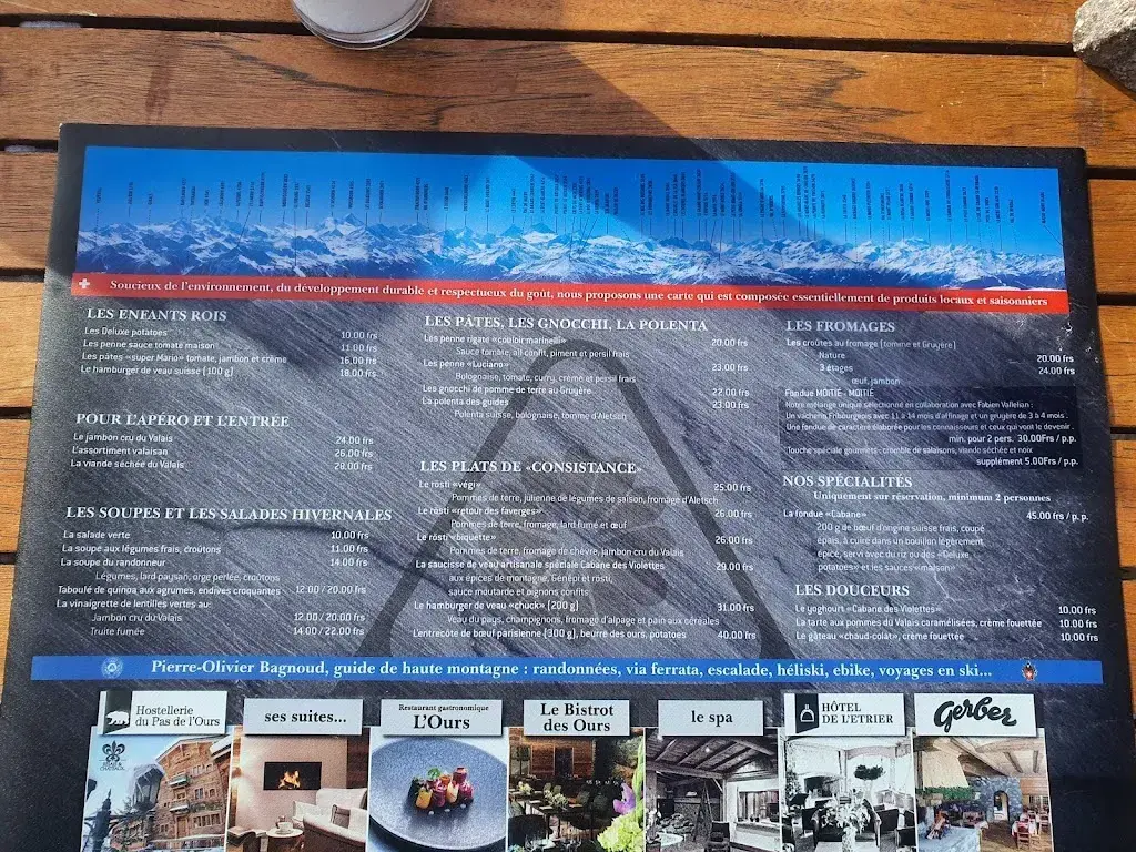 Menu_Cabane des Violettes CAS_Crans-Montana_image_2