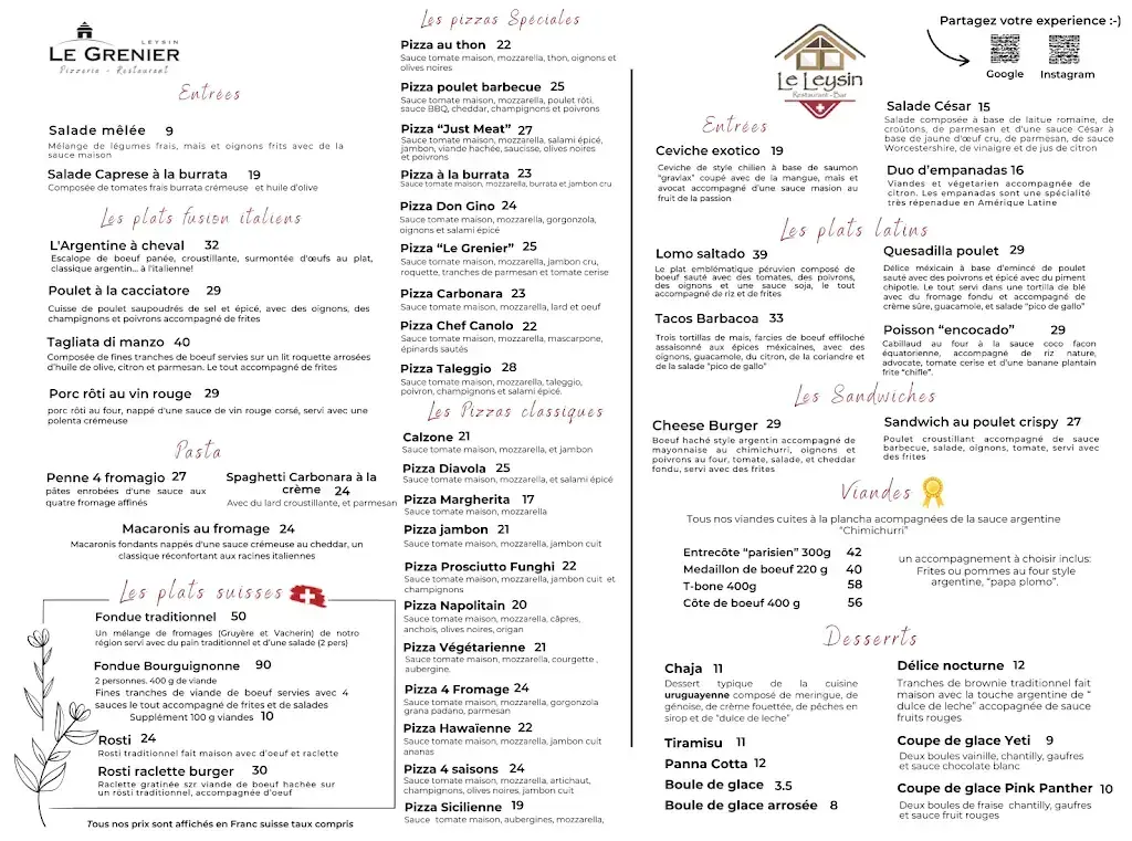 Menu_Restaurant Le Leysin_Leysin_image_1