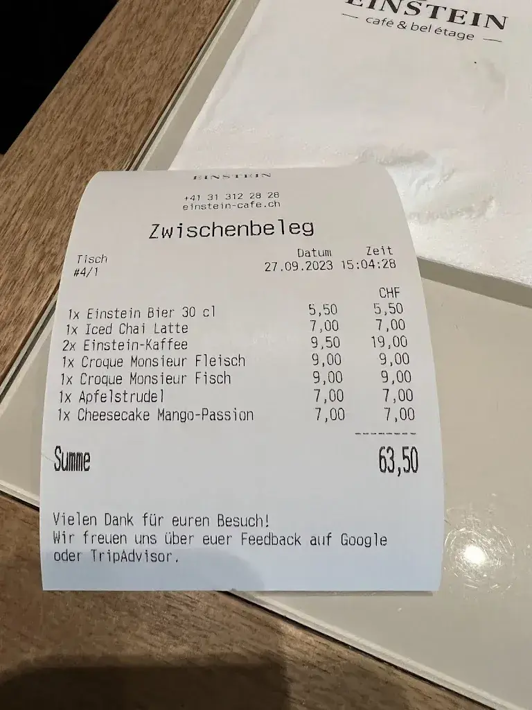 Menu_Einstein – café & bel étage_Bern_immagine_4