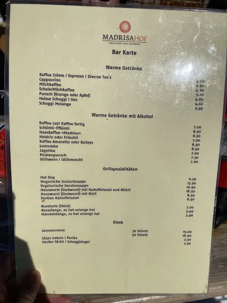 Menu_Bergrestaurant Madrisa-Hof_Klosters Dorf_image_1