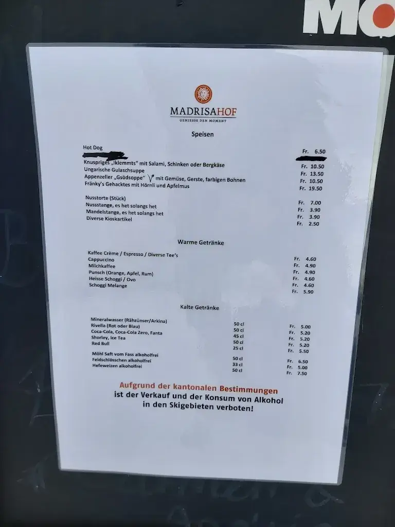 Menu_Bergrestaurant Madrisa-Hof_Klosters Dorf_image_2
