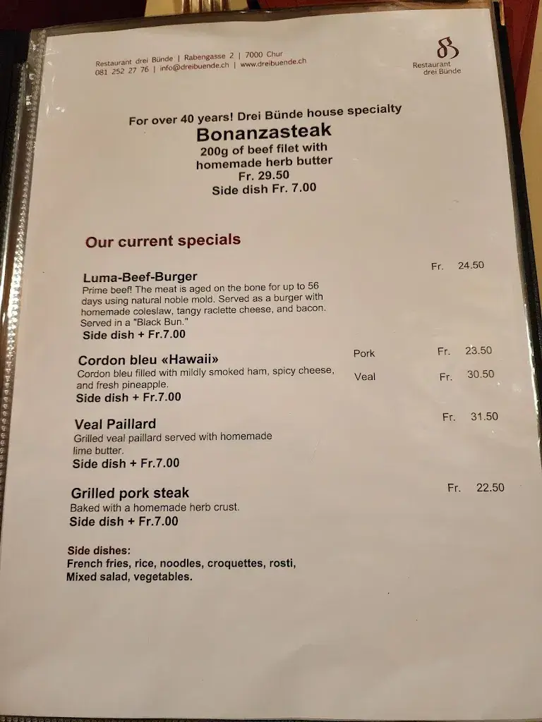 Menü_Restaurant Drei Bünde_Chur_Bild_4