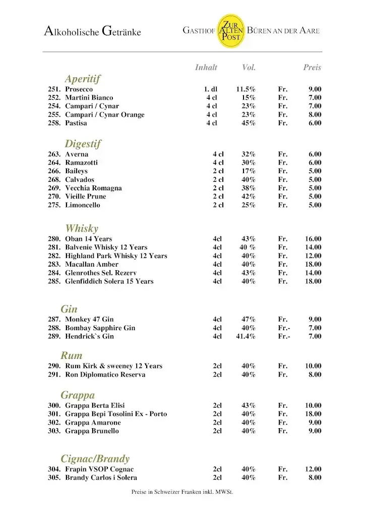 Menu_Gasthof zur Alten Post_Büren an der Aare_immagine_2