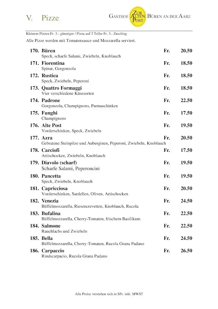 Menu_Gasthof zur Alten Post_Büren an der Aare_immagine_3