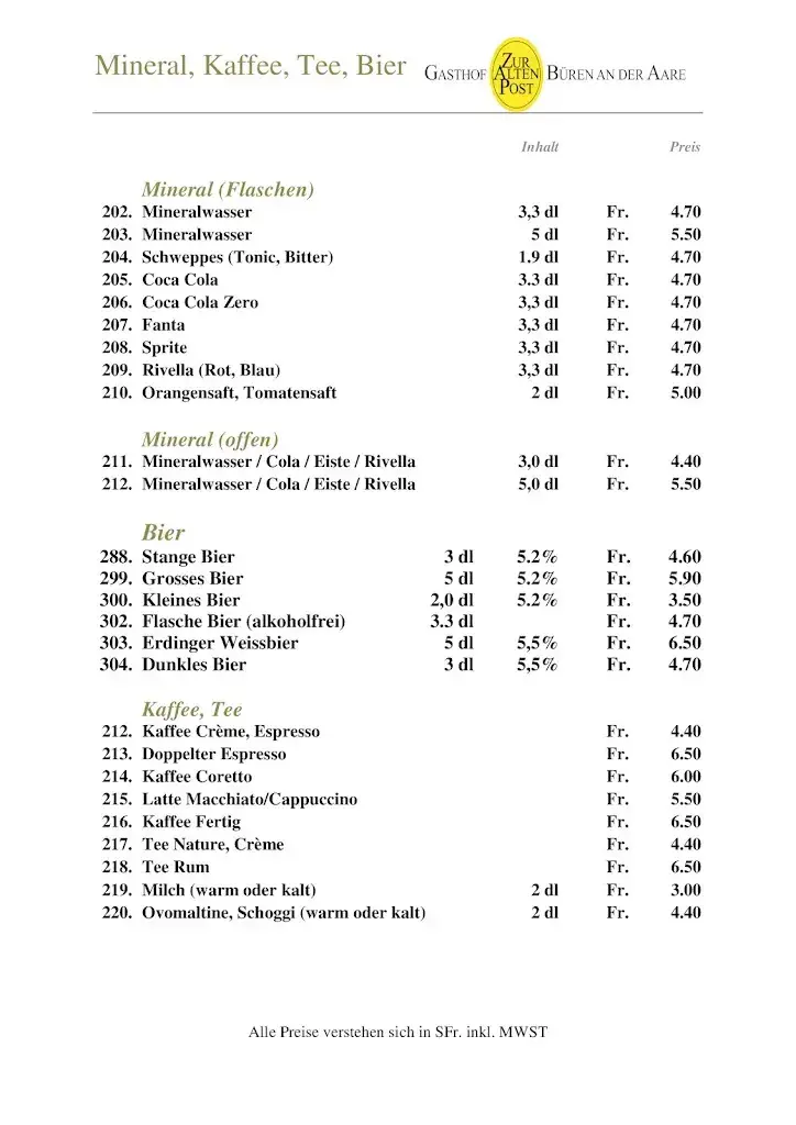 Menu_Gasthof zur Alten Post_Büren an der Aare_immagine_4