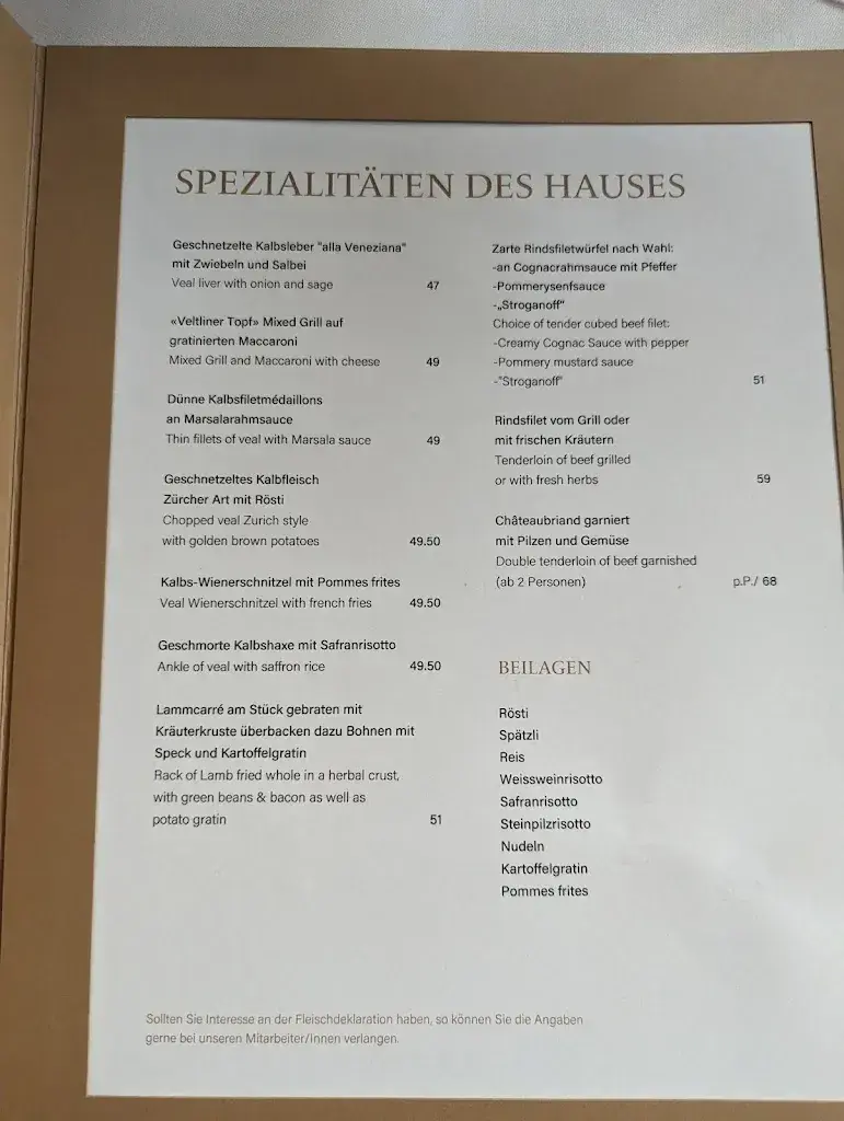Veltlinerkeller restaurant in Zürich