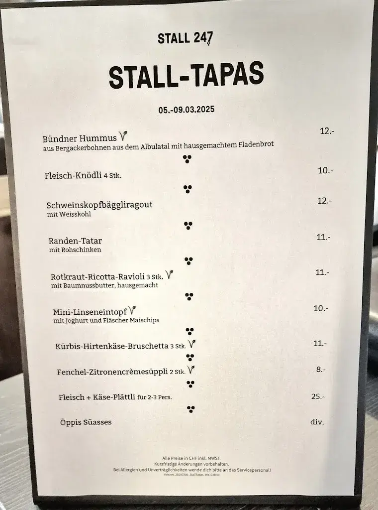 Stall 247 - Weinkost & Feinkost im einstigen Kuhstall restaurant in Maienfeld