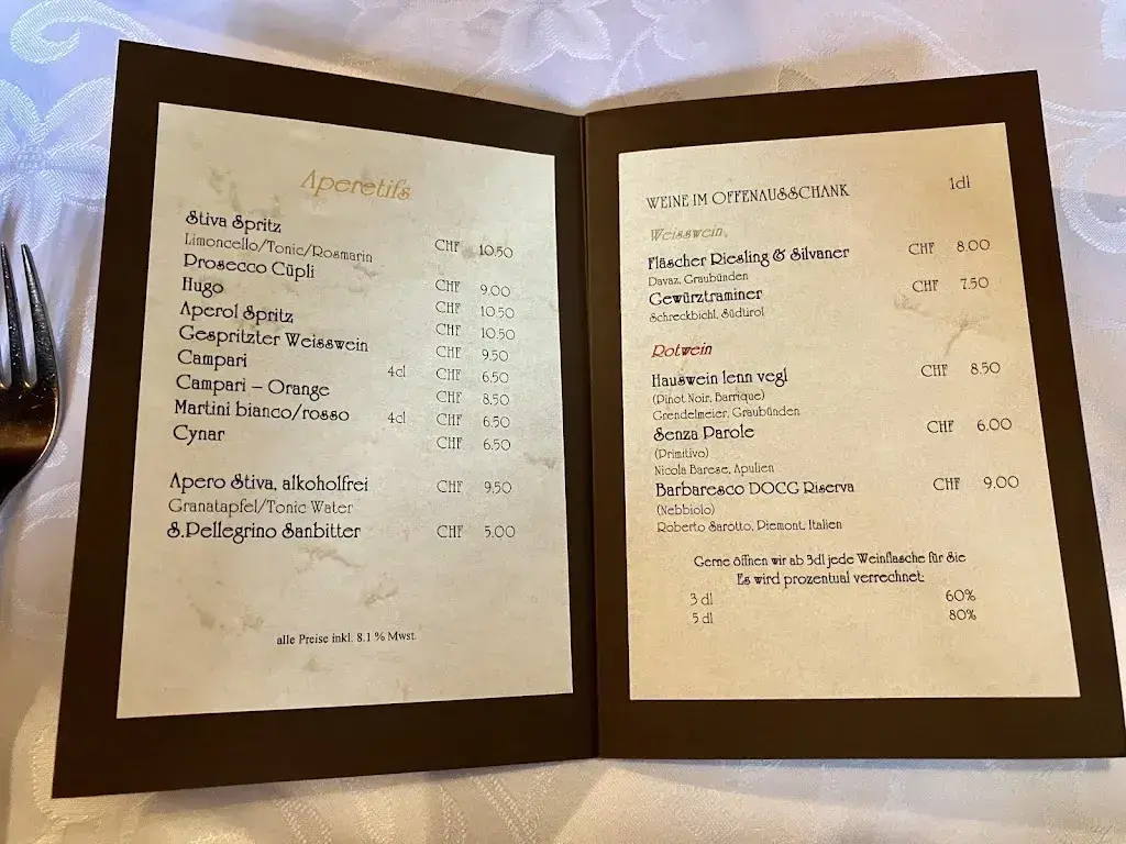 Menu_Alte Buendnerstube Stiva Grischuna Disentis_Disentis_image_2