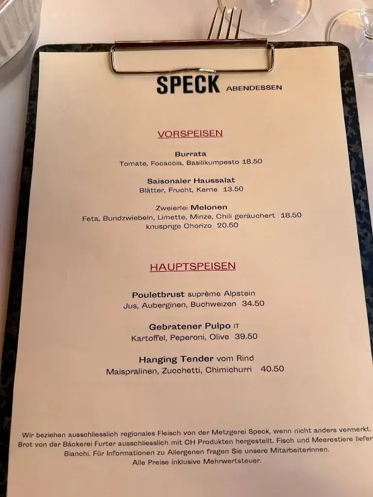 Menu_Restaurant Speck_Aarau_imagen_2