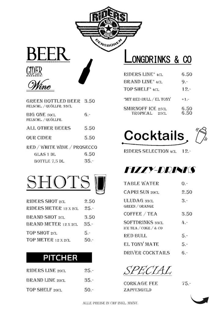 Menu_Riders Restaurant & Bar Densbüren_Densbüren_image_2