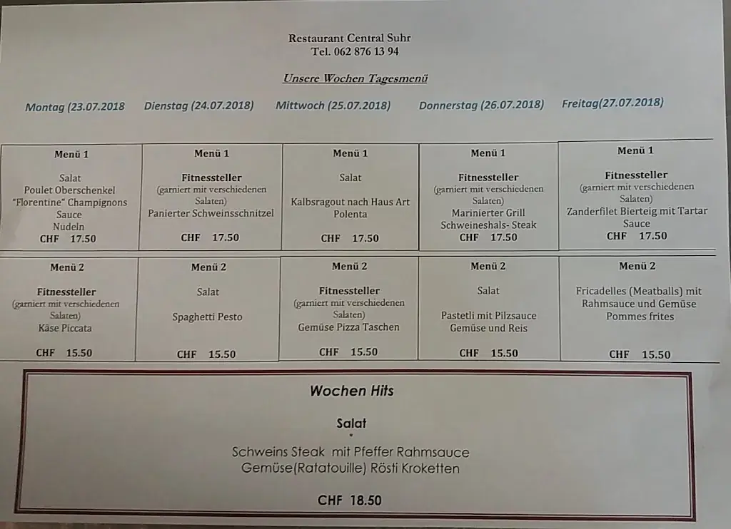 Menü_Restaurant Central Suhr_Suhr_Bild_3