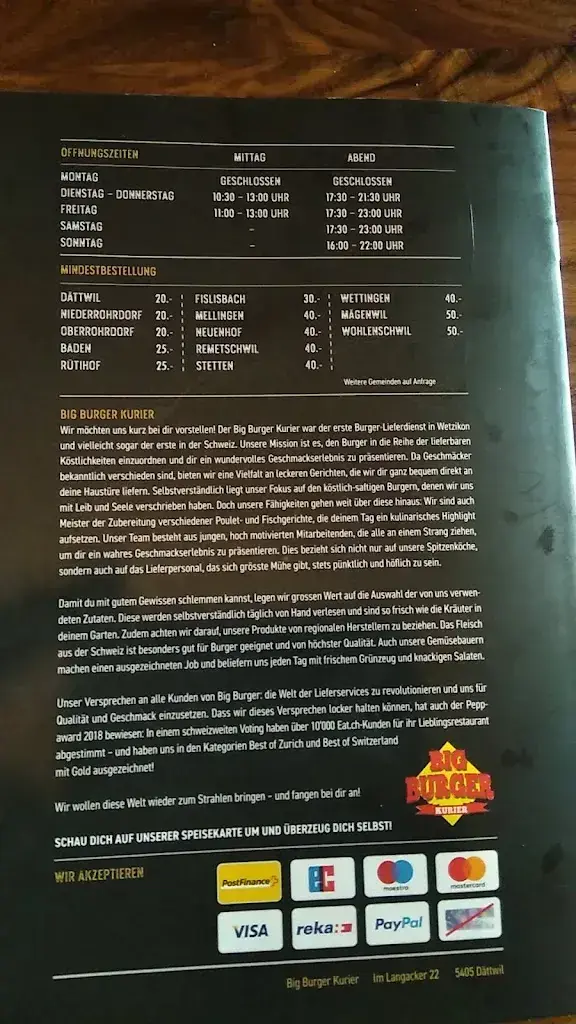 Menu_Big Burger Dättwil Diner & Kurier_Dättwil_image_2