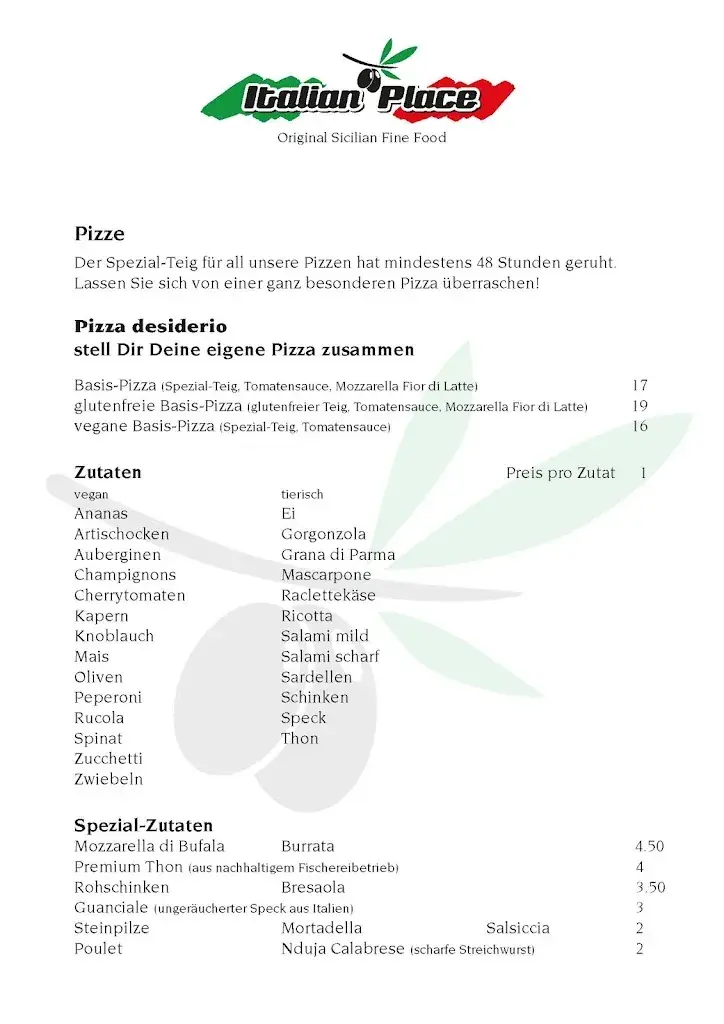 Restaurant Italianplace_Oberwil_menu_image_1